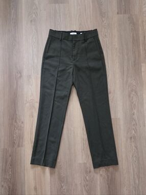Vince Wmns Green Wool Blend Pin Tuck Trousers 6 Quiet Luxury Minimalist Normcore